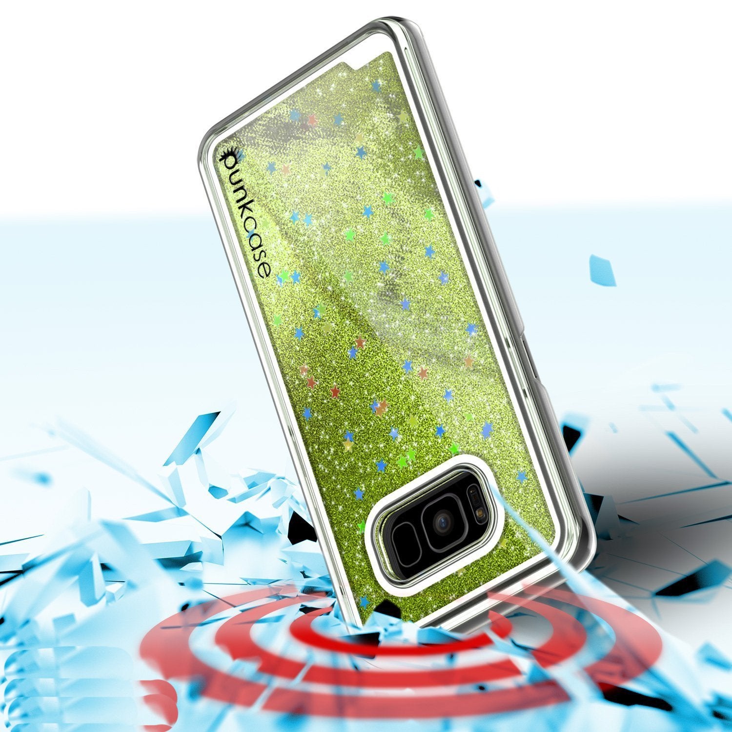 S8 Plus Case, Punkcase Liquid Light Green Series Protective Dual Layer Floating Glitter Cover