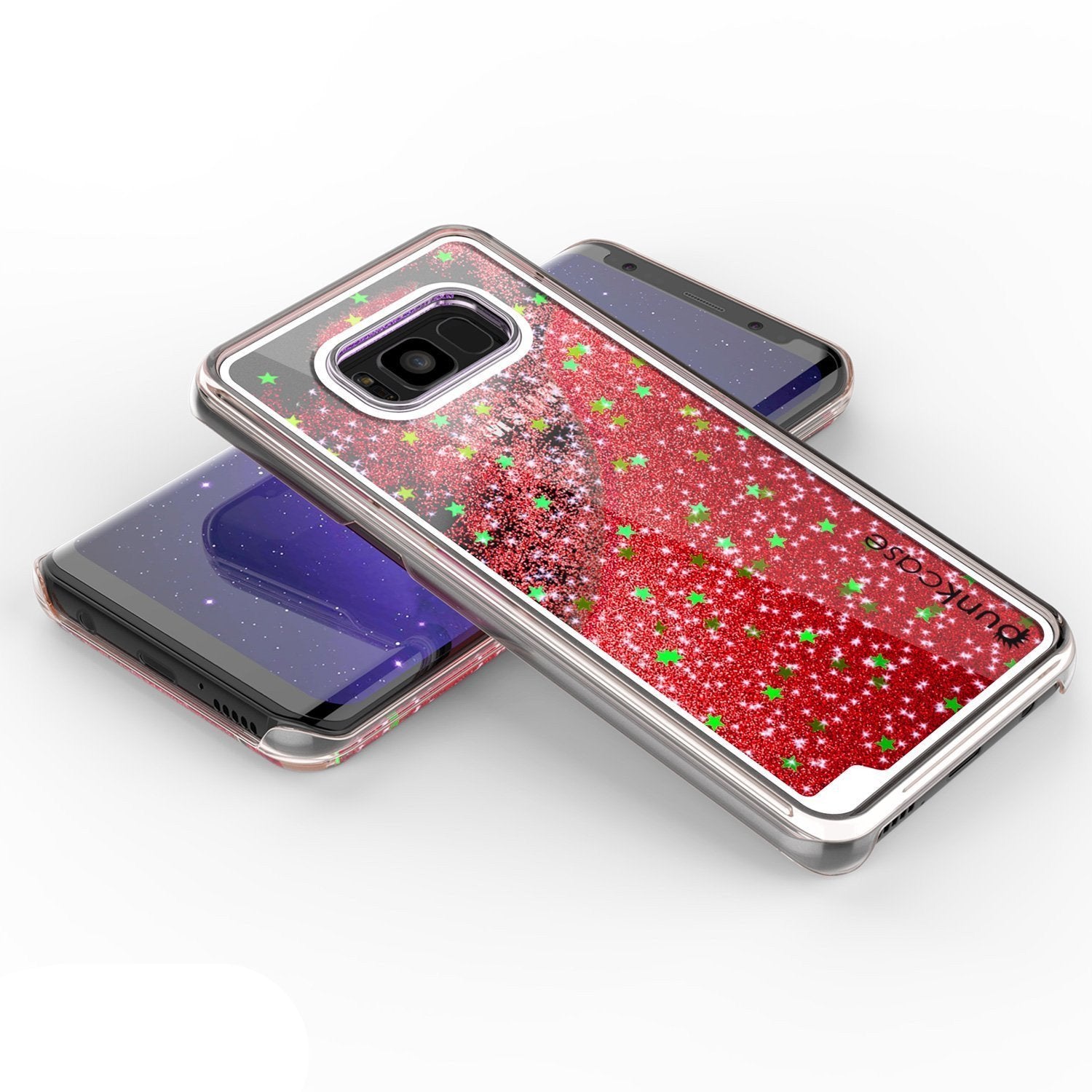 S8 Plus Case, Punkcase Liquid Red Series Protective Dual Layer Floating Glitter Cover