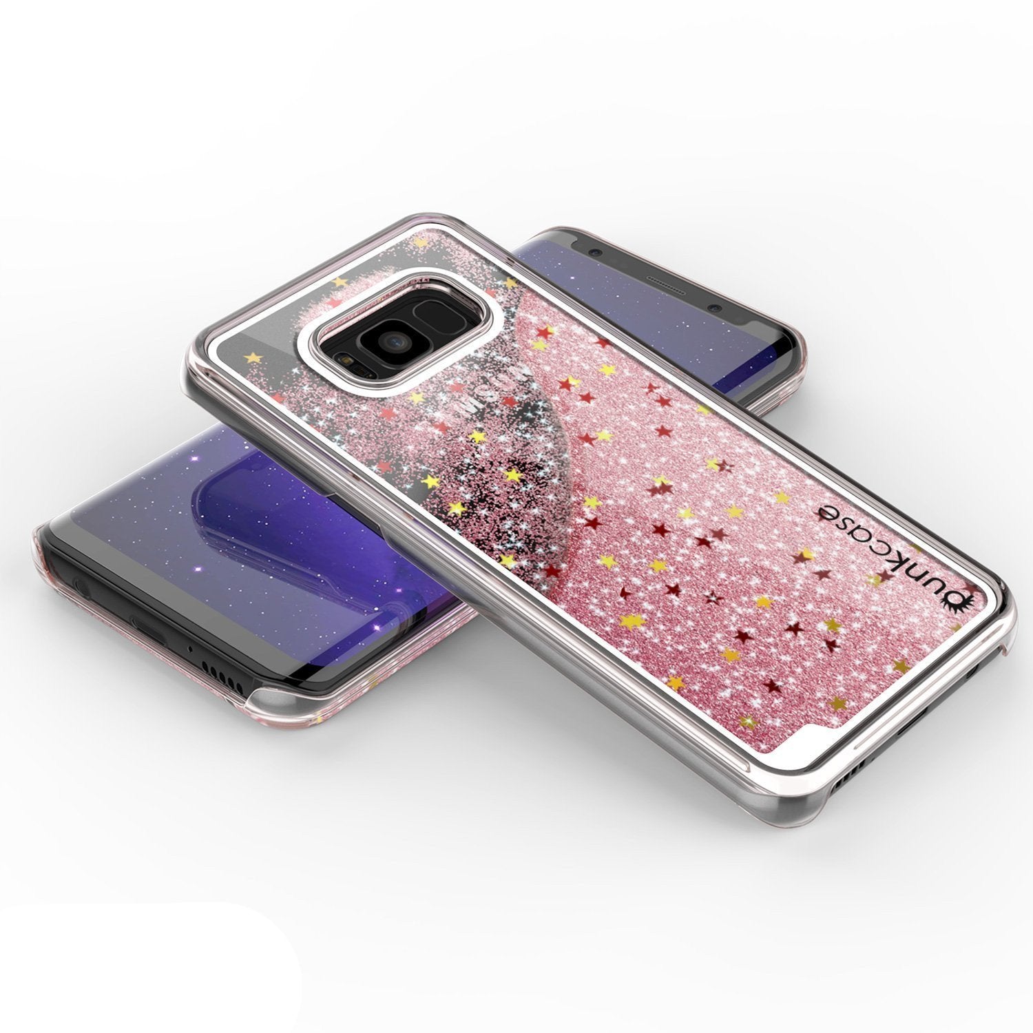 S8 Plus Case, Punkcase Liquid Rose Gold Series Protective Dual Layer Floating Glitter Cover