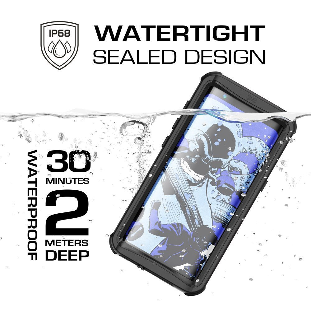 Galaxy S8 Plus Waterproof Case, Ghostek Nautical Series (Black) | Slim Underwater Full Body Protection
