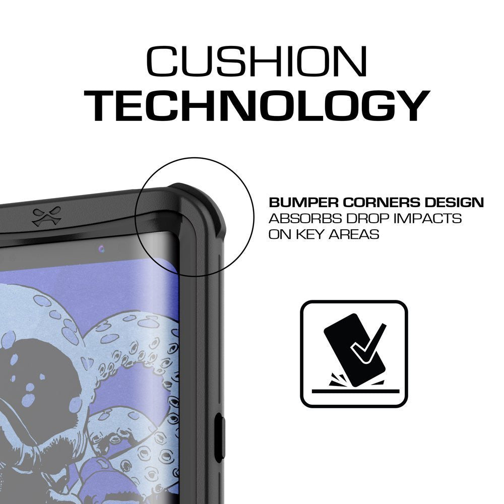 Galaxy S8 Plus Waterproof Case, Ghostek Nautical Series (Black) | Slim Underwater Full Body Protection