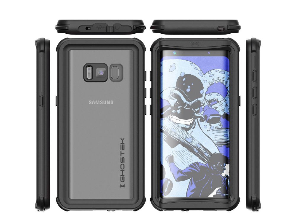 Galaxy S8 Plus Waterproof Case, Ghostek Nautical Series (Black) | Slim Underwater Full Body Protection