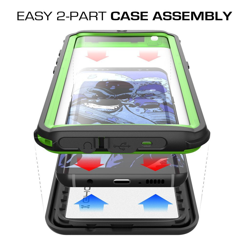 Galaxy S8 Plus Waterproof Case, Ghostek Nautical Series (Green) | Slim Underwater Full Body Protection
