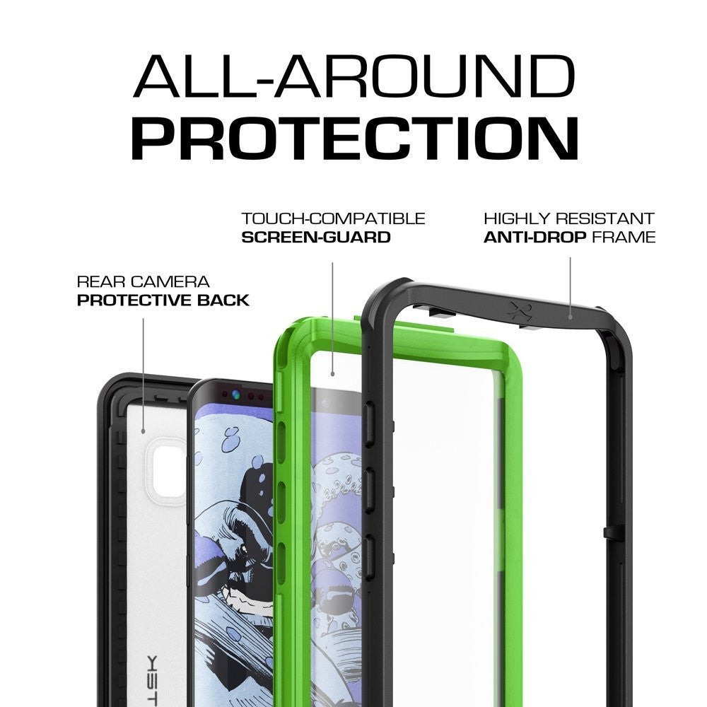 Galaxy S8 Plus Waterproof Case, Ghostek Nautical Series (Green) | Slim Underwater Full Body Protection