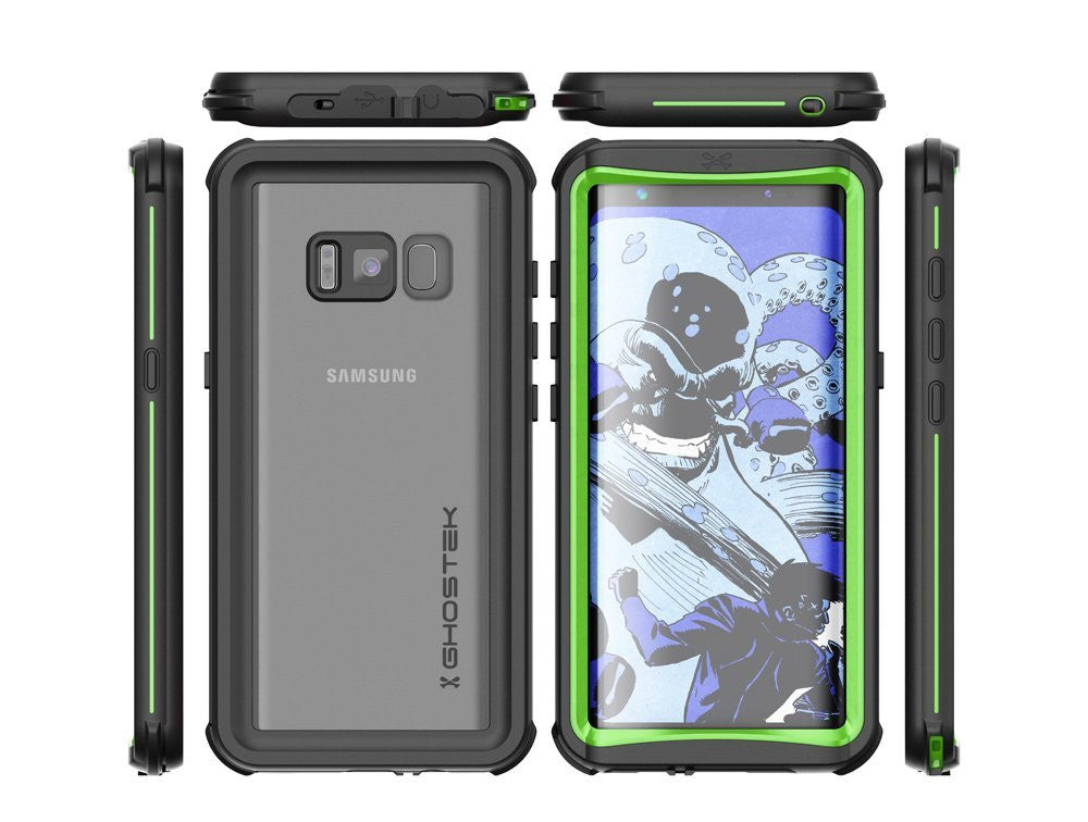 Galaxy S8 Plus Waterproof Case, Ghostek Nautical Series (Green) | Slim Underwater Full Body Protection