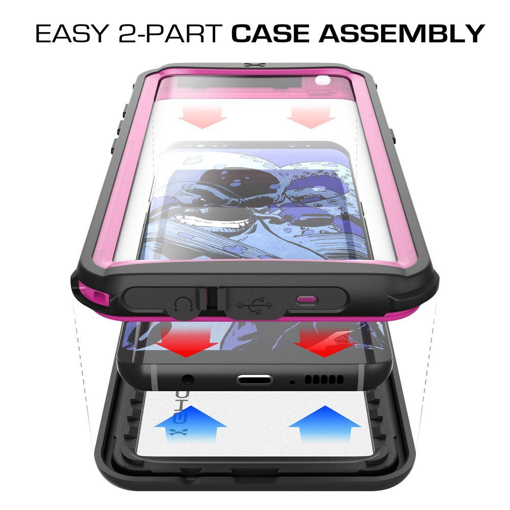 Galaxy S8 Plus Waterproof Case, Ghostek Nautical Series (Pink) | Slim Underwater Full Body Protection
