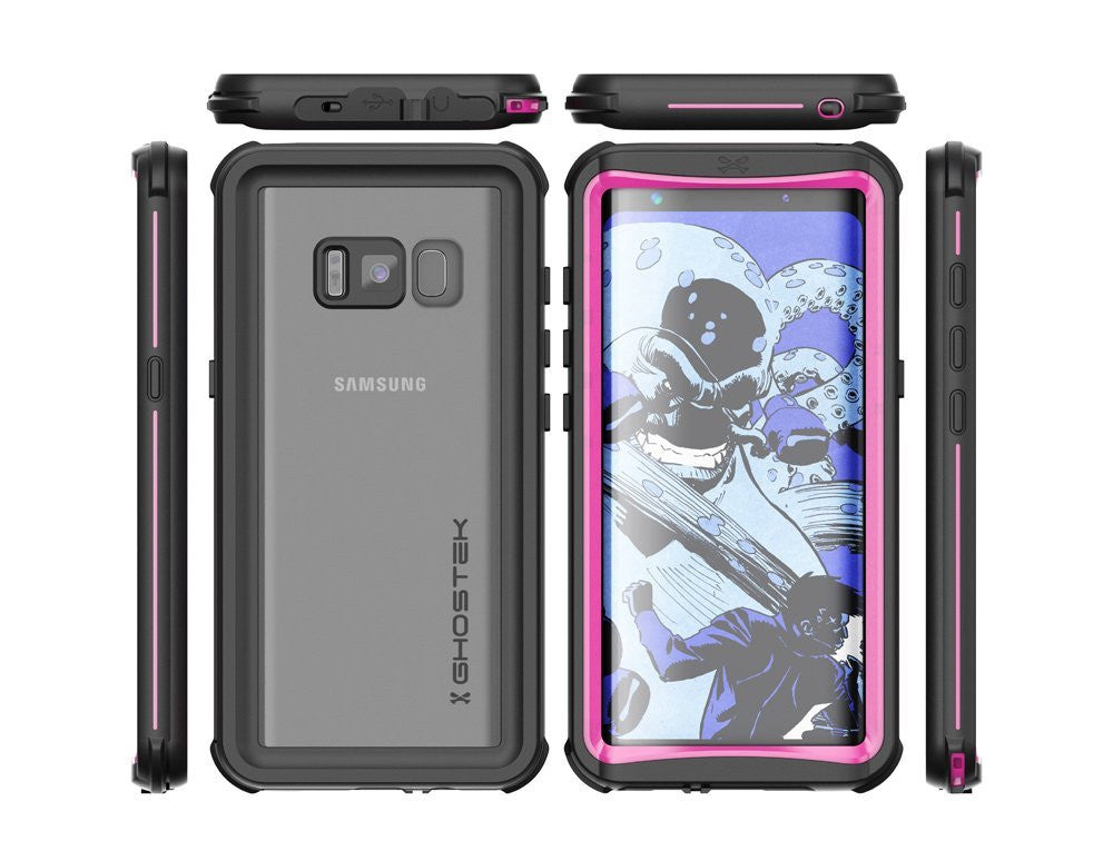 Galaxy S8 Plus Waterproof Case, Ghostek Nautical Series (Pink) | Slim Underwater Full Body Protection