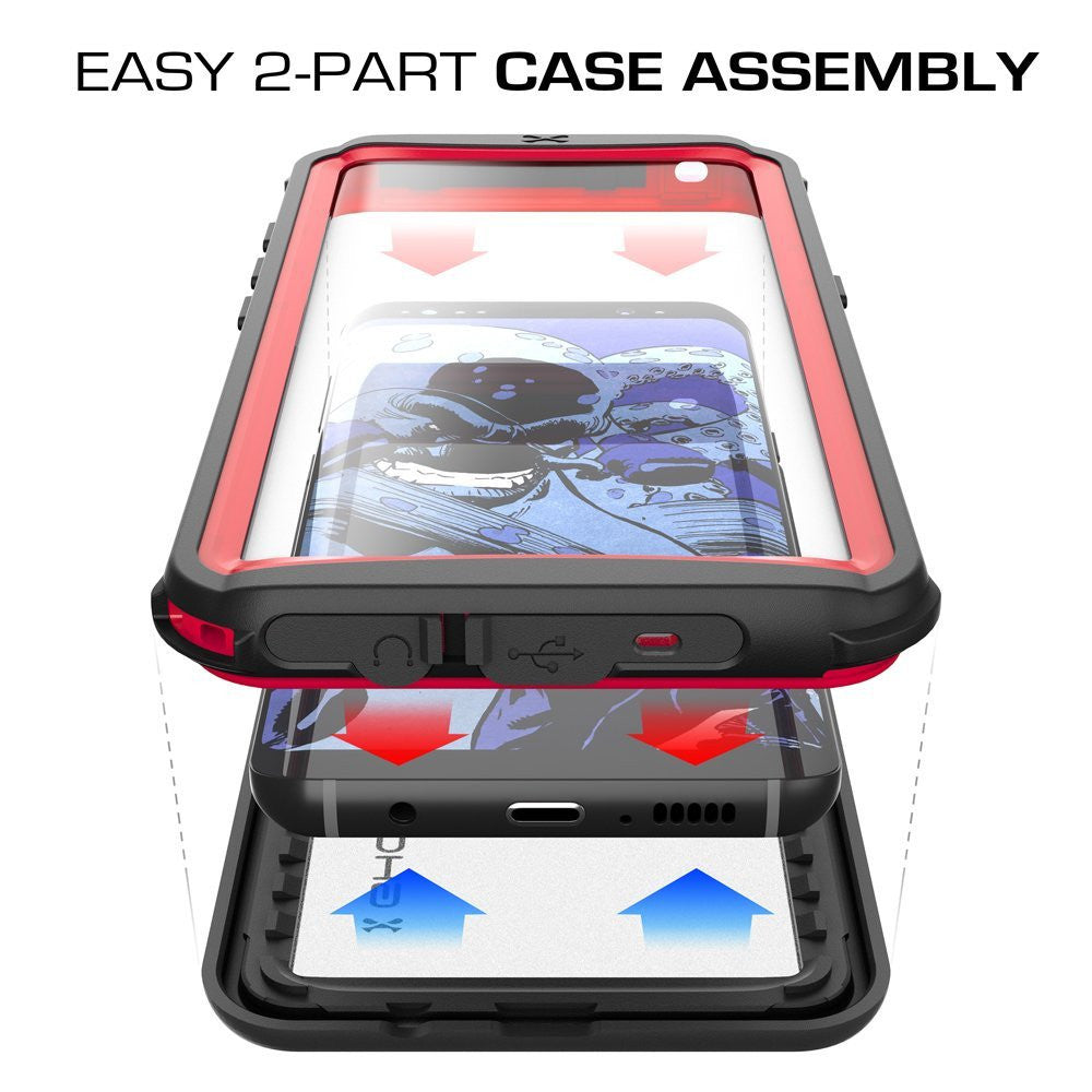 Galaxy S8 Plus Waterproof Case, Ghostek Nautical Series (Red) | Slim Underwater Full Body Protection