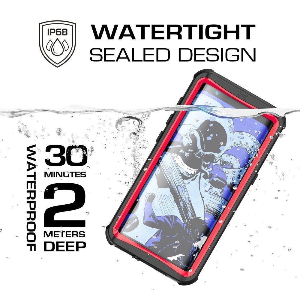 Galaxy S8 Plus Waterproof Case, Ghostek Nautical Series (Red) | Slim Underwater Full Body Protection