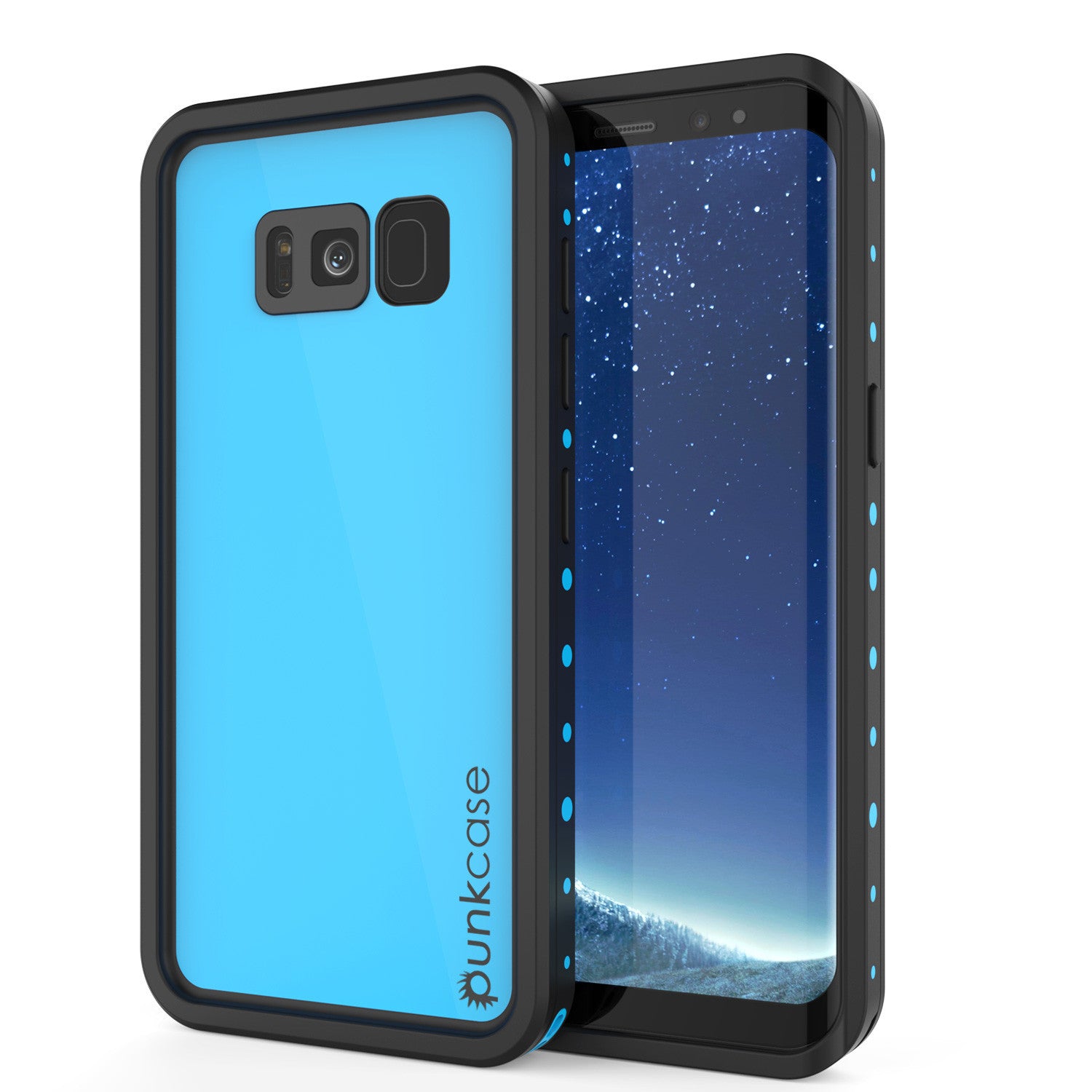 Galaxy S8 Waterproof Case PunkCase StudStar Light Blue