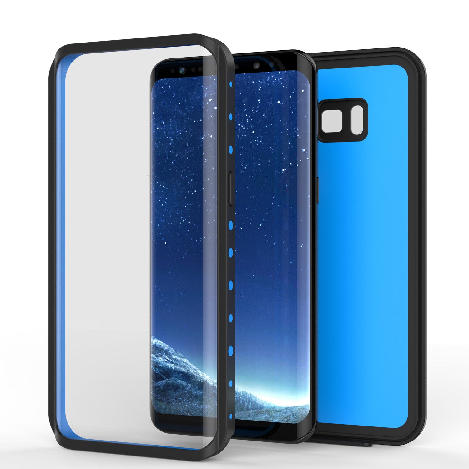 Galaxy S8 Waterproof Case PunkCase StudStar Light Blue