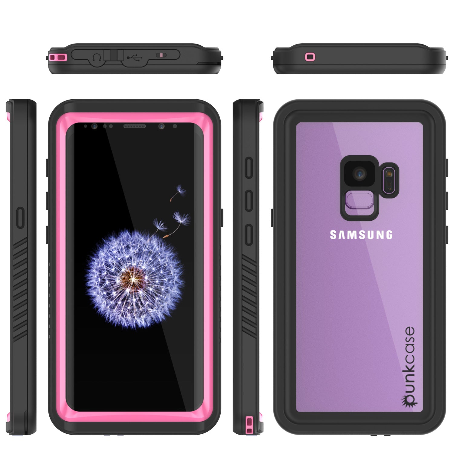 Punkcase Galaxy S9 Extreme Series Waterproof Body | Pink