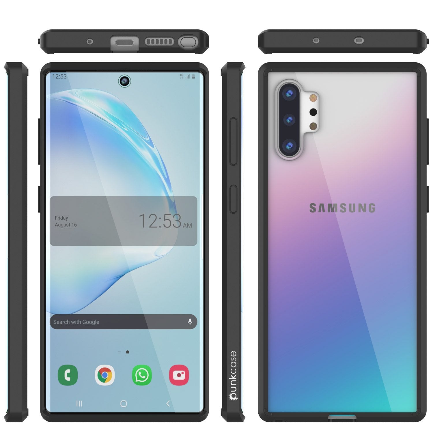 Galaxy Note 10+ Plus Punkcase Lucid-2.0 Series Slim Fit Armor Black Case Cover
