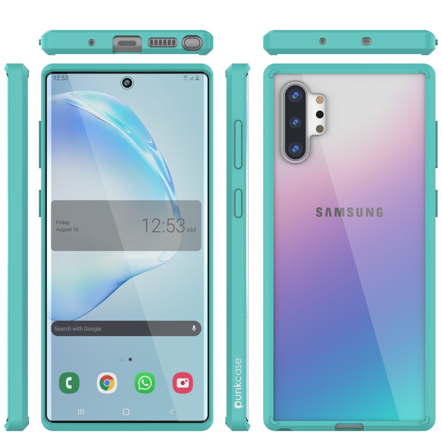 Galaxy Note 10+ Plus Punkcase Lucid-2.0 Series Slim Fit Armor Teal Case Cover