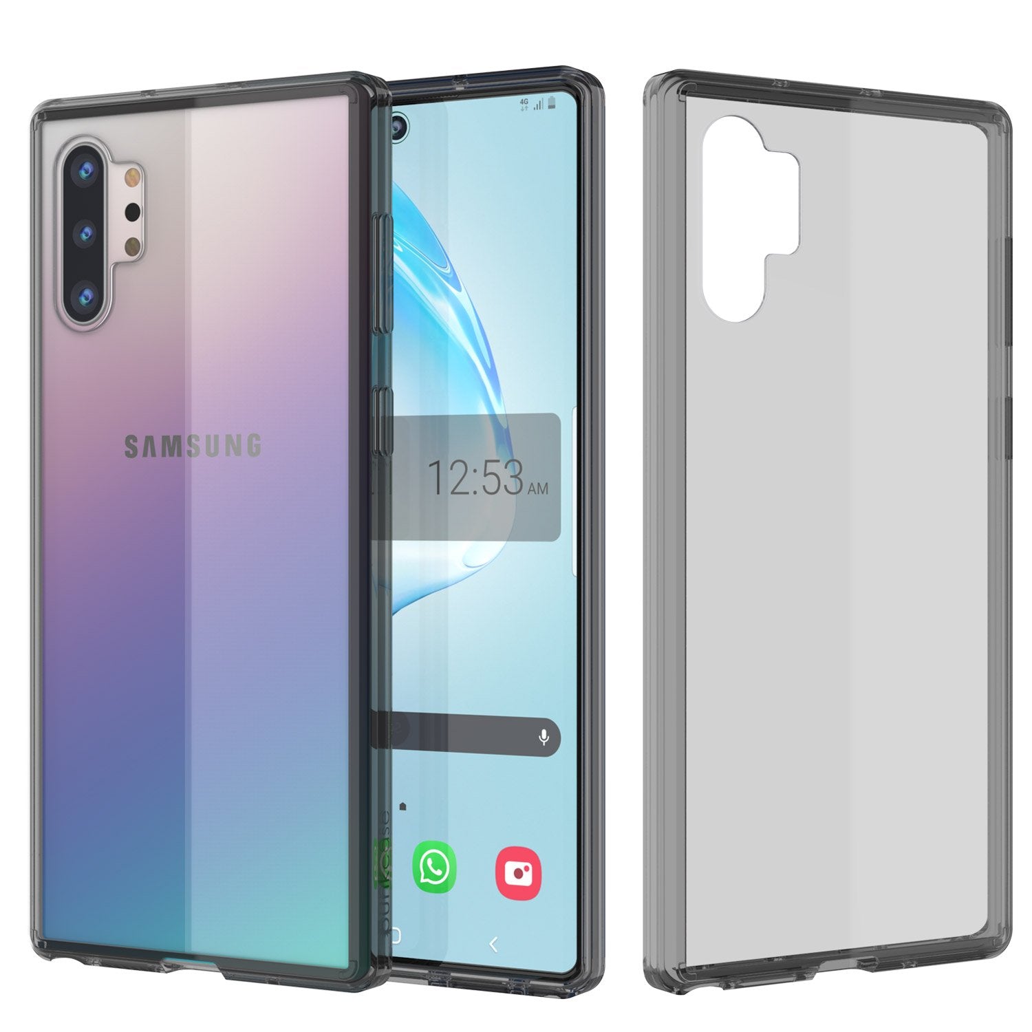 Galaxy Note 10+ Plus Punkcase Lucid-2.0 Series Slim Fit Armor Crystal Black Case Cover
