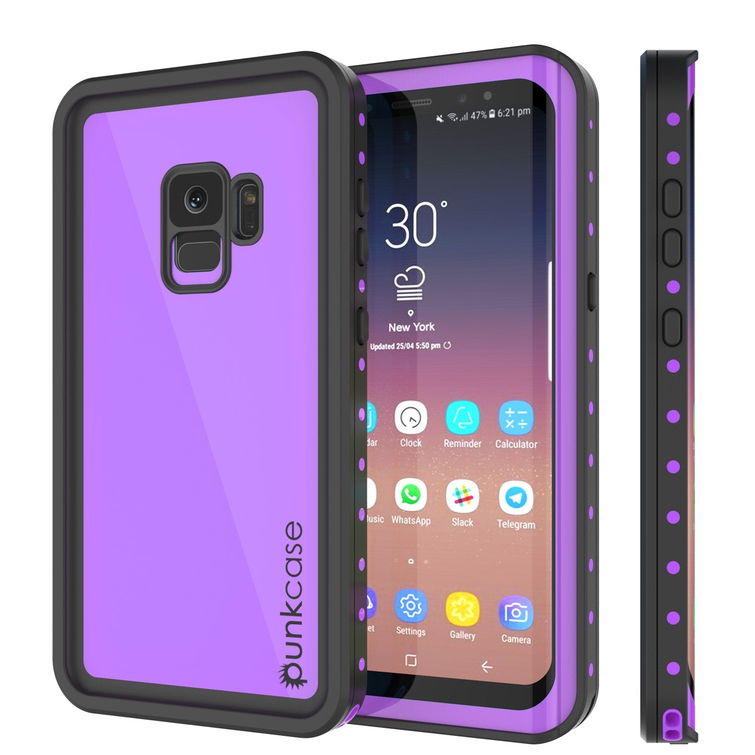 Galaxy S9 Waterproof Case PunkCase StudStar Purple Thin 6.6ft Underwater IP68 Shock/Snow Proof
