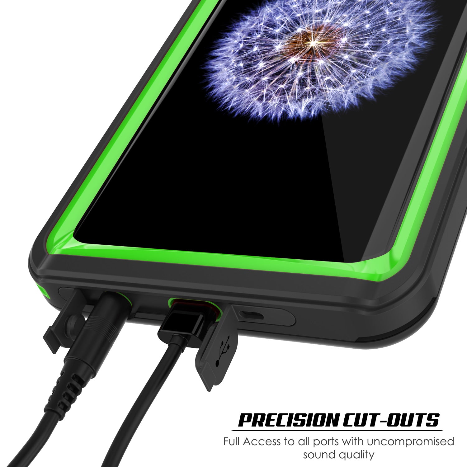 Punkcase Galaxy S9 Extreme Series Waterproof Body | Light Green