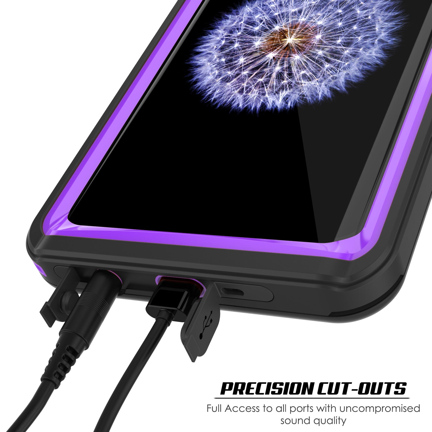 Punkcase Galaxy S9 Extreme Series Waterproof Body | Purple