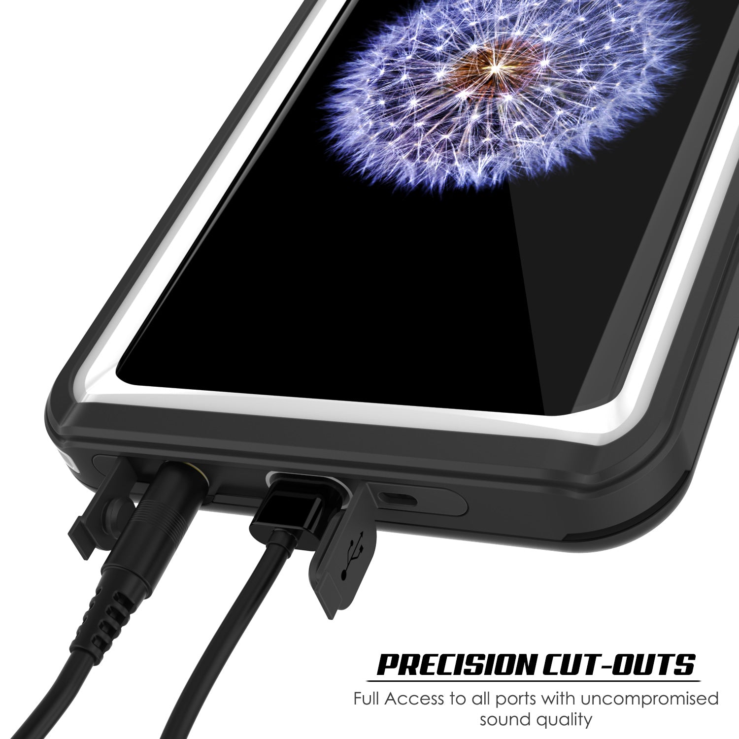 Punkcase Galaxy S9 Extreme Series Waterproof Body | White