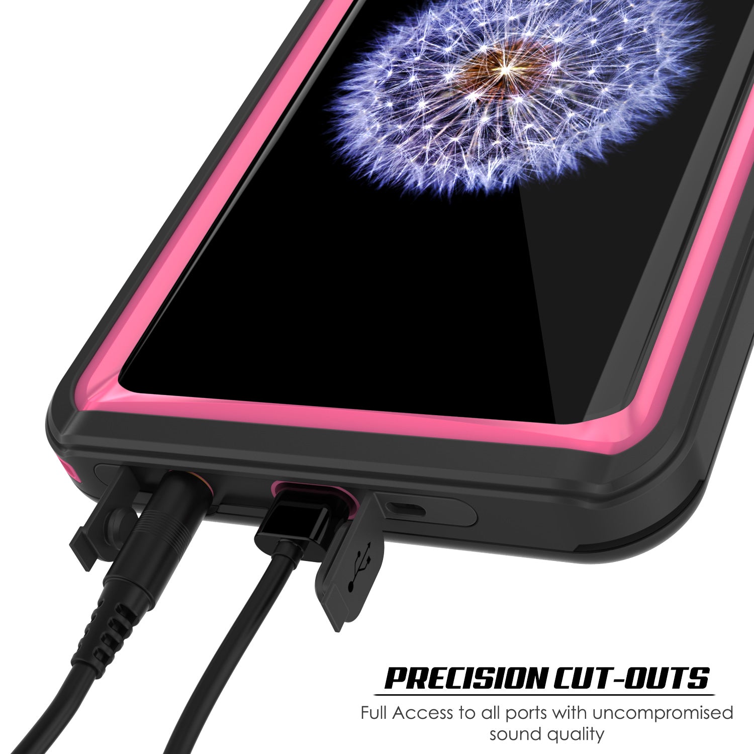 Punkcase Galaxy S9 Extreme Series Waterproof Body | Pink