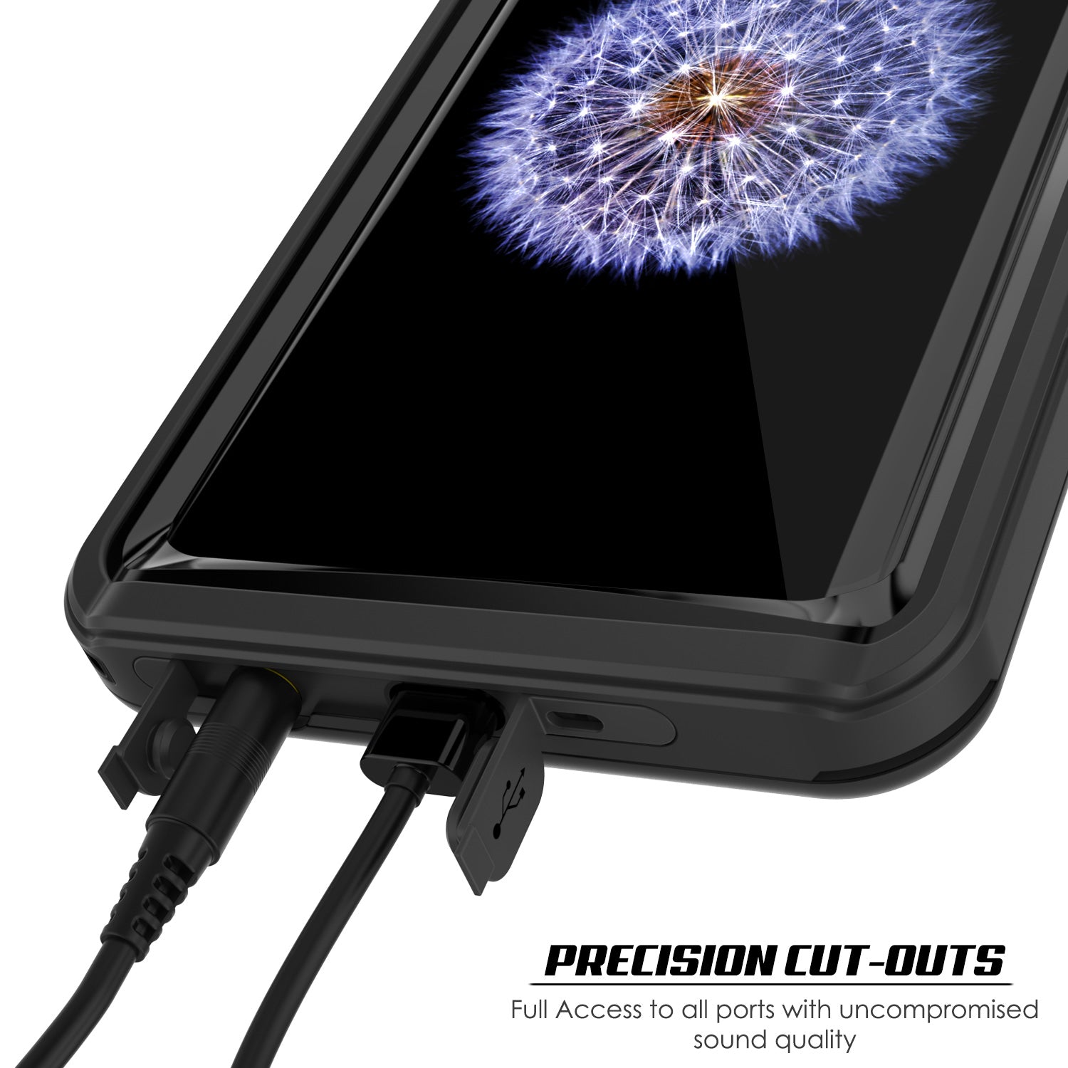 Punkcase Galaxy S9 Extreme Series Waterproof Body | Black