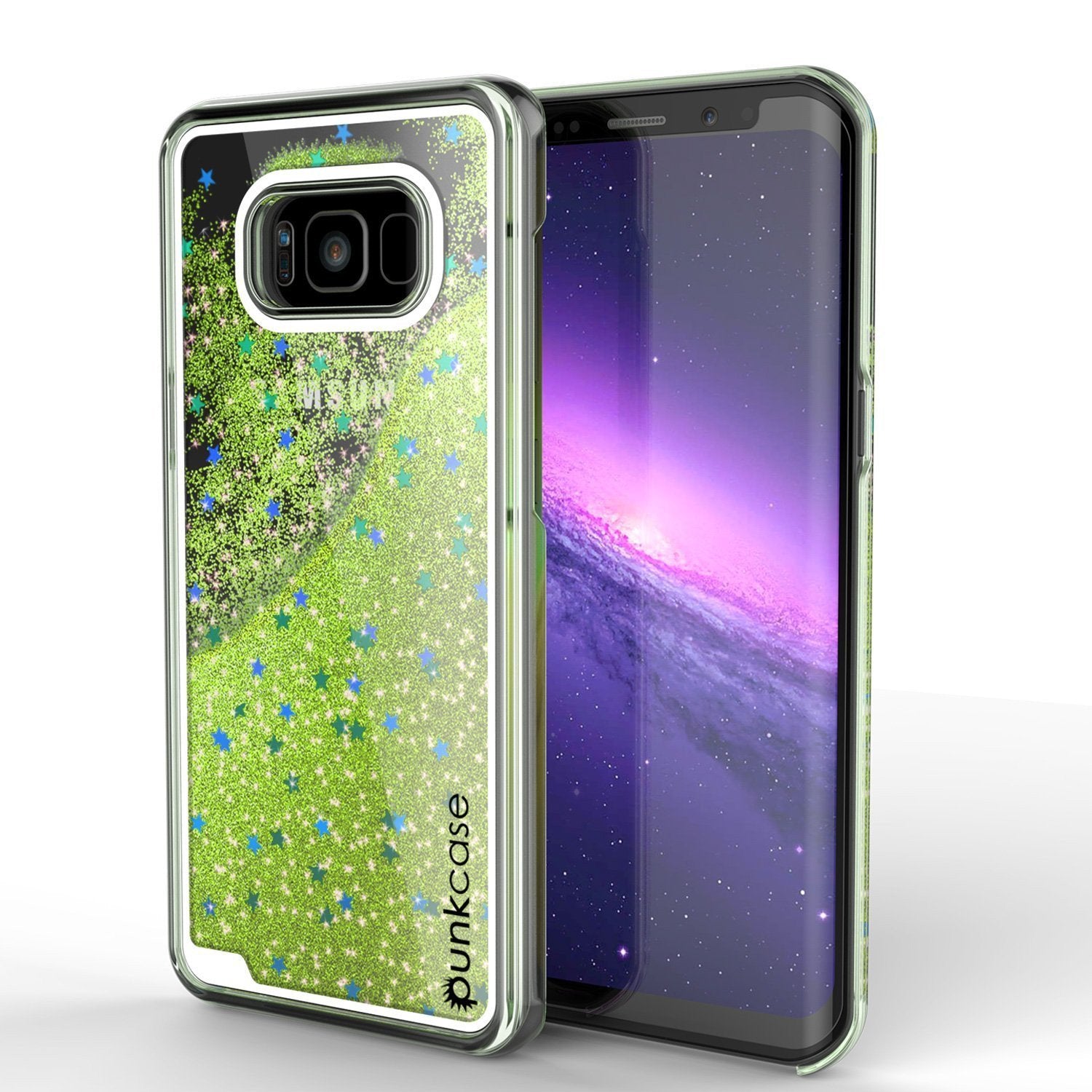 S8 Plus Case, Punkcase Liquid Light Green Series Protective Dual Layer Floating Glitter Cover