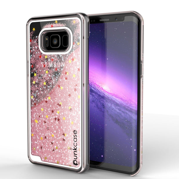 S8 Plus Case, Punkcase Liquid Rose Gold Series Protective Dual Layer Floating Glitter Cover
