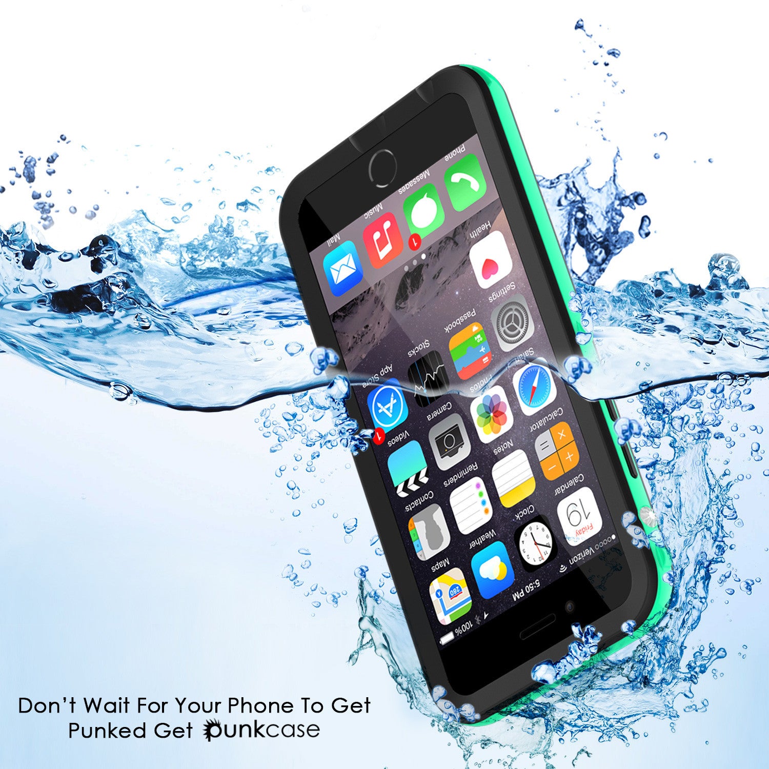 Apple iPhone 7/6s/6 Waterproof Case, PUNKcase CRYSTAL 2.0 Teal W/ Attached Screen Protector | Warranty