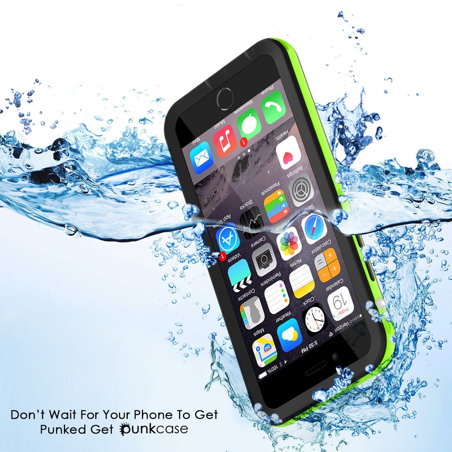 Apple iPhone 8 Waterproof Case, PUNKcase CRYSTAL 2.0 Light Green W/ Attached Screen Protector | Warranty