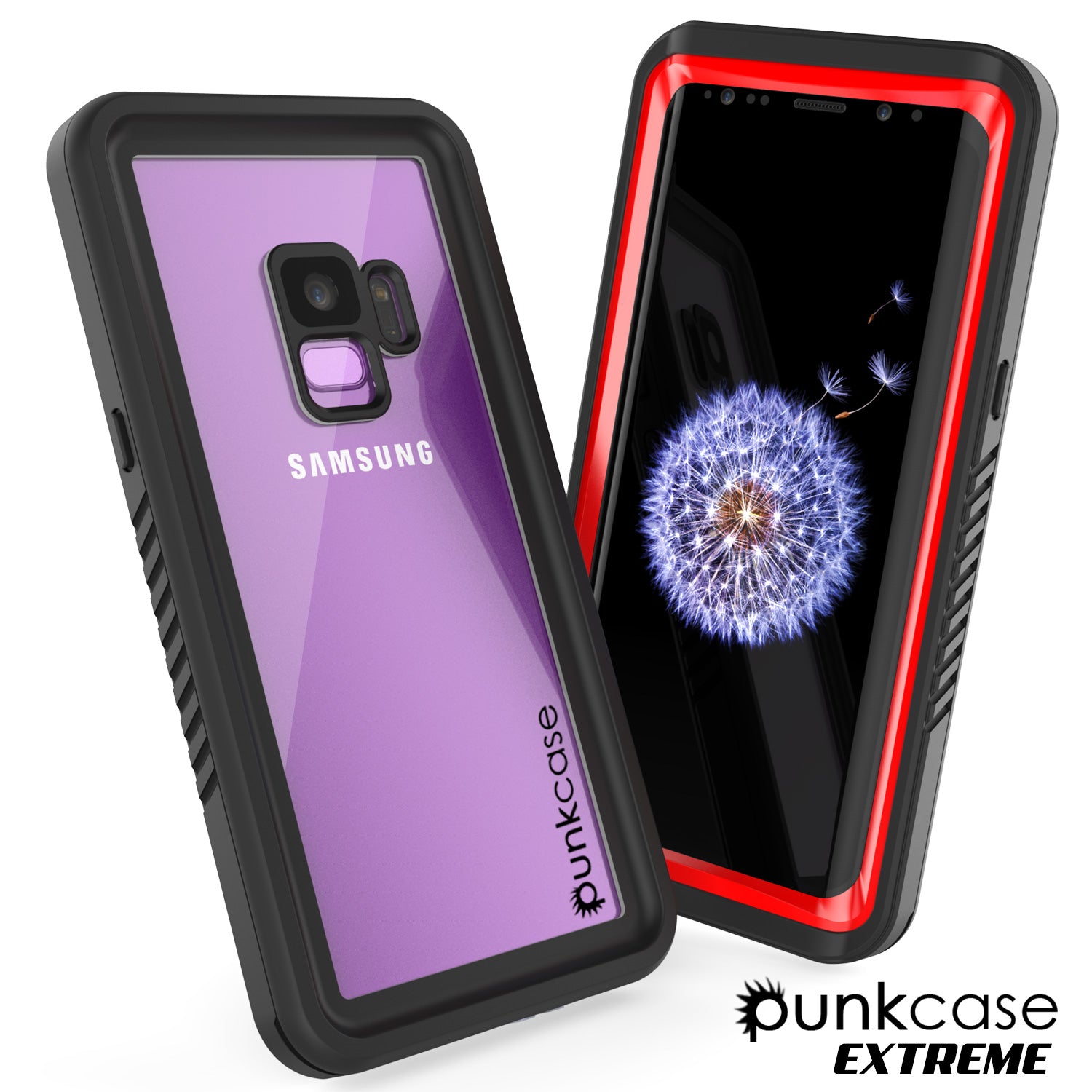 Punkcase Galaxy S9 Extreme Series Waterproof Body | Red