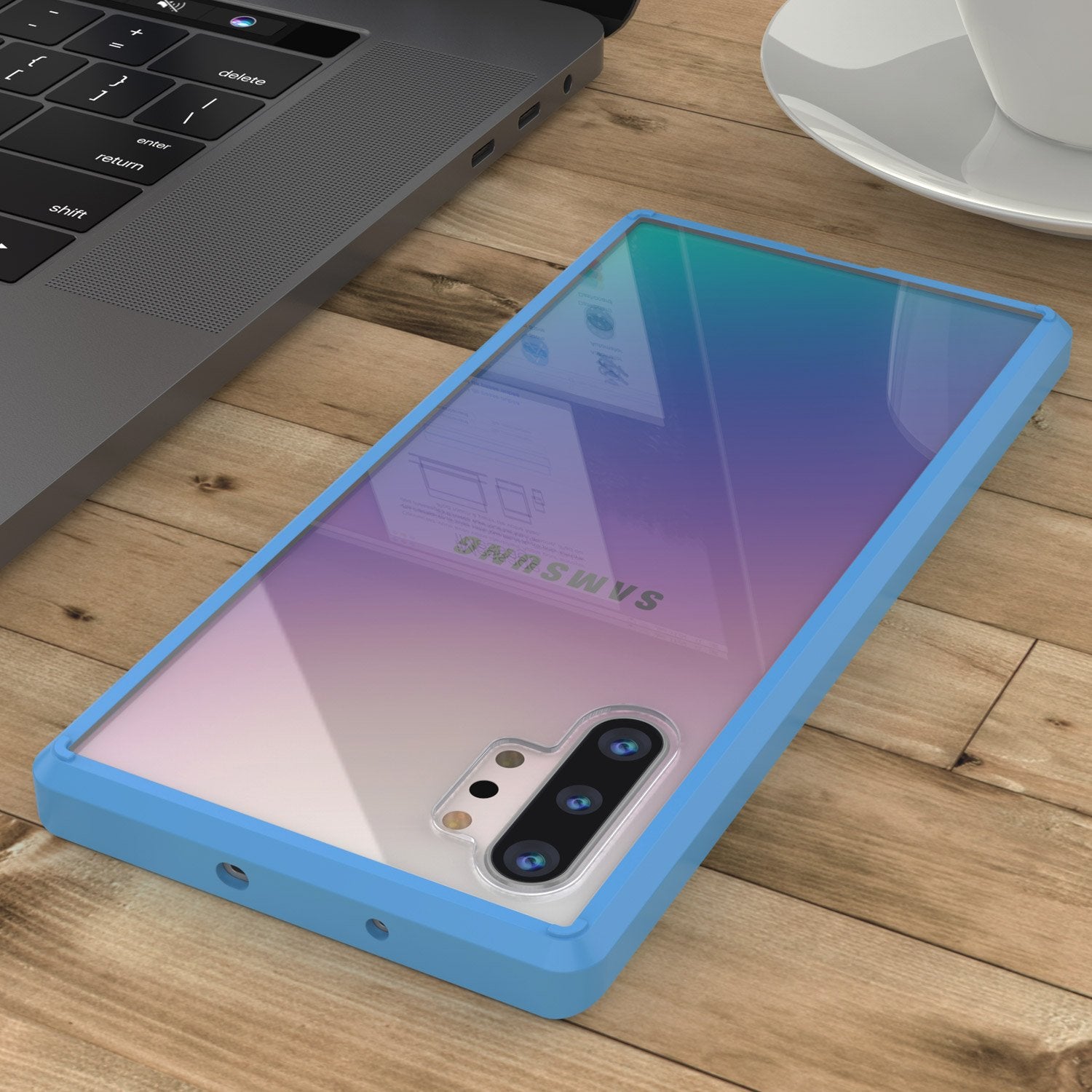 Galaxy Note 10+ Plus Punkcase Lucid-2.0 Series Slim Fit Armor Light Blue Case Cover