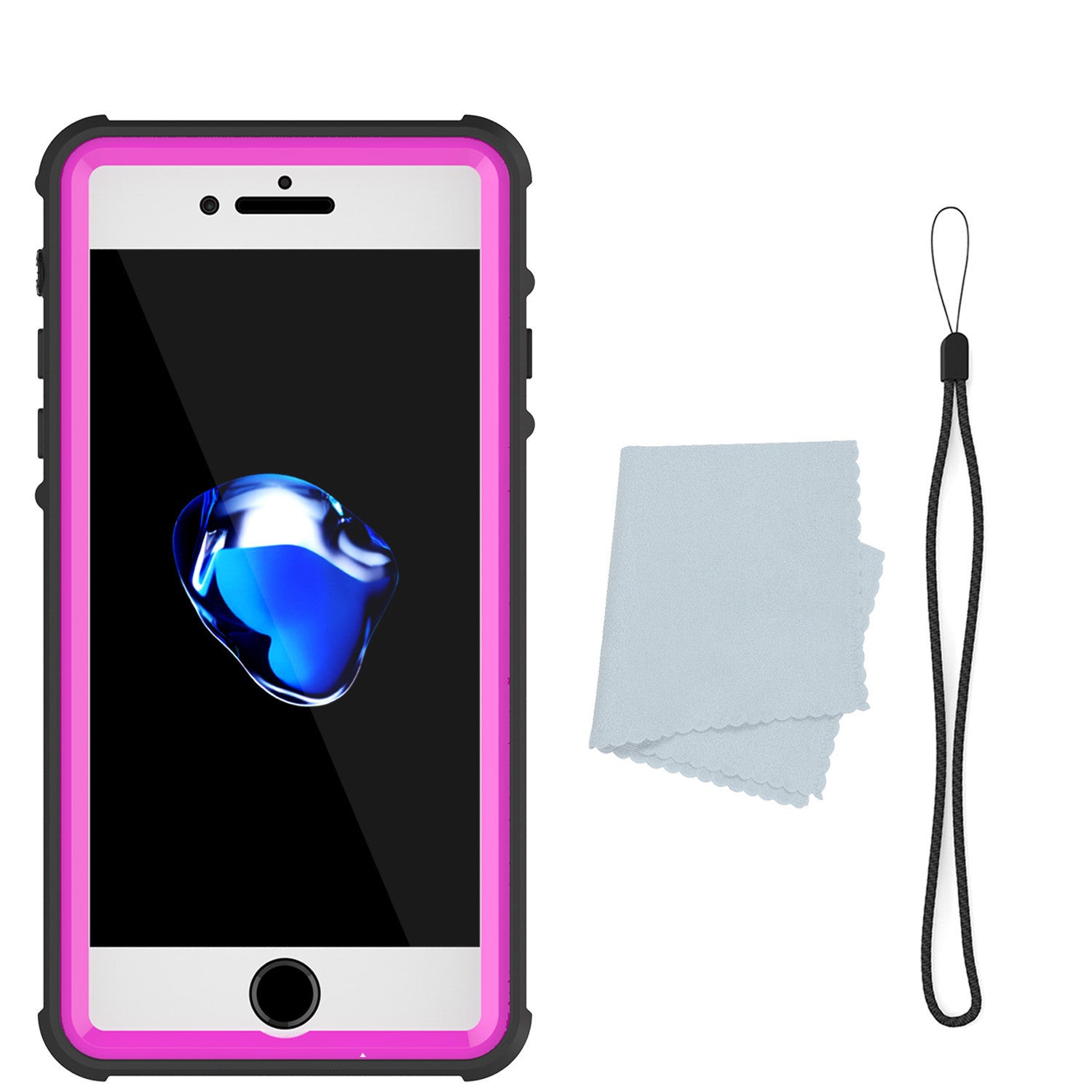 iPhone 7+ Plus Waterproof Case, PUNKcase CRYSTAL Pink W/ Attached Screen Protector | Warranty