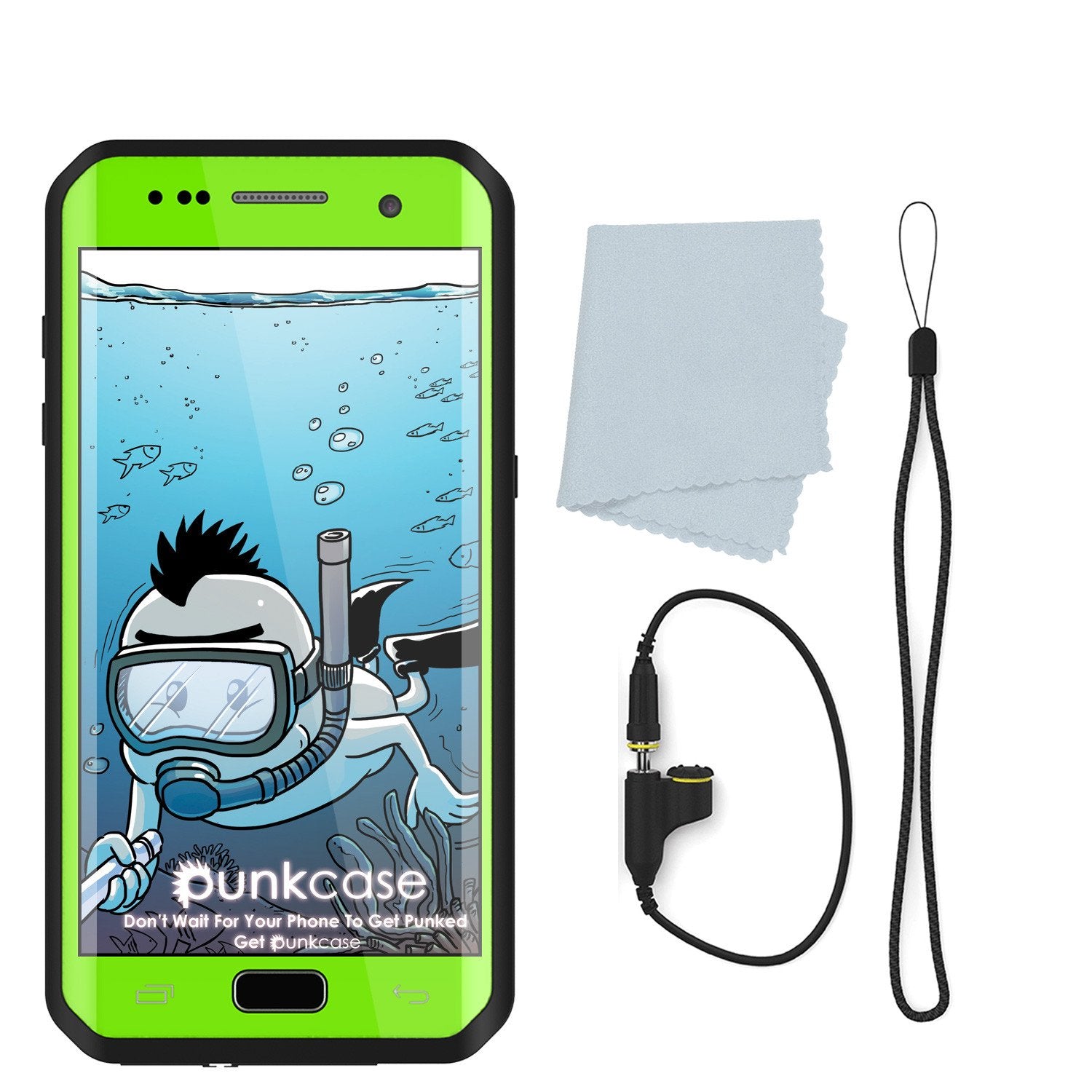 Galaxy S7 EDGE Waterproof Case PunkCase StudStar Light Green Thin 6.6ft Underwater IP68 ShockProof