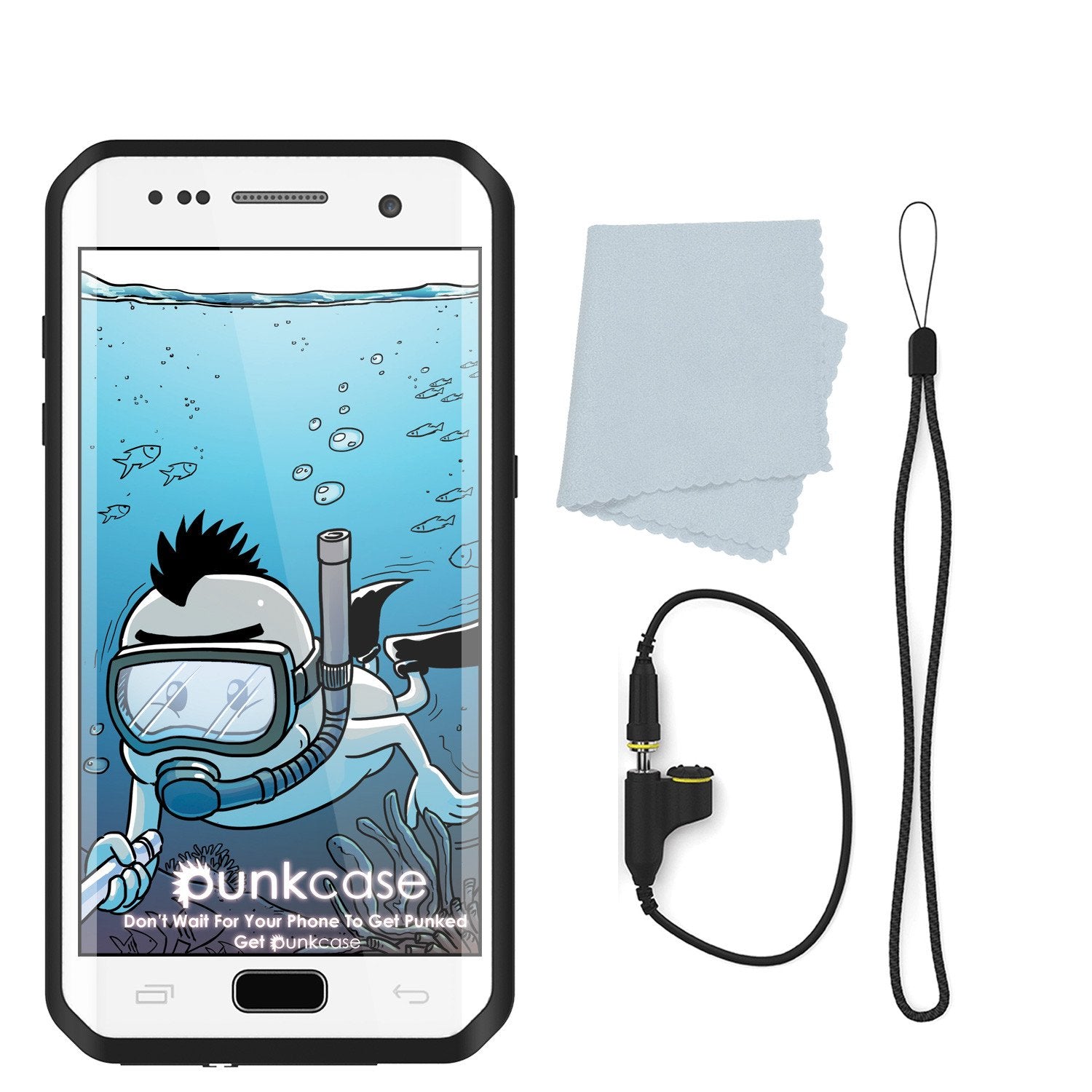 Galaxy S7 EDGE Waterproof Case Punkcase StudStar White Thin 6.6ft Underwater IP68 Shock/Snow Proof