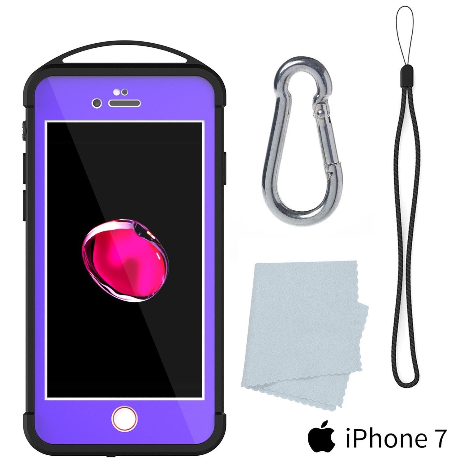 iPhone 8 Waterproof Case, Punkcase ALPINE Series, Purple | Heavy Duty Armor Cover