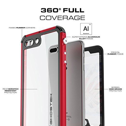 iPhone 8+ Plus Waterproof Case, Ghostek® Atomic 3.0 Red Series | Underwater | Touch-ID