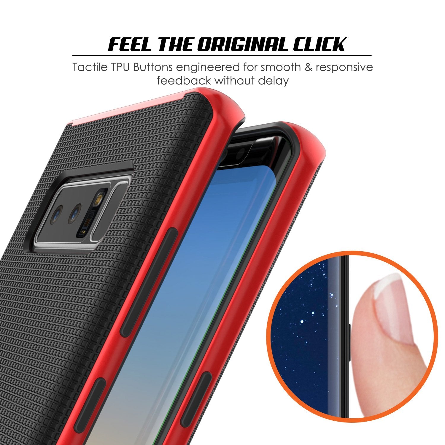Galaxy Note 8 Case, PunkCase Stealth Red Series Hybrid 3-Piece Shockproof Dual Layer Cover