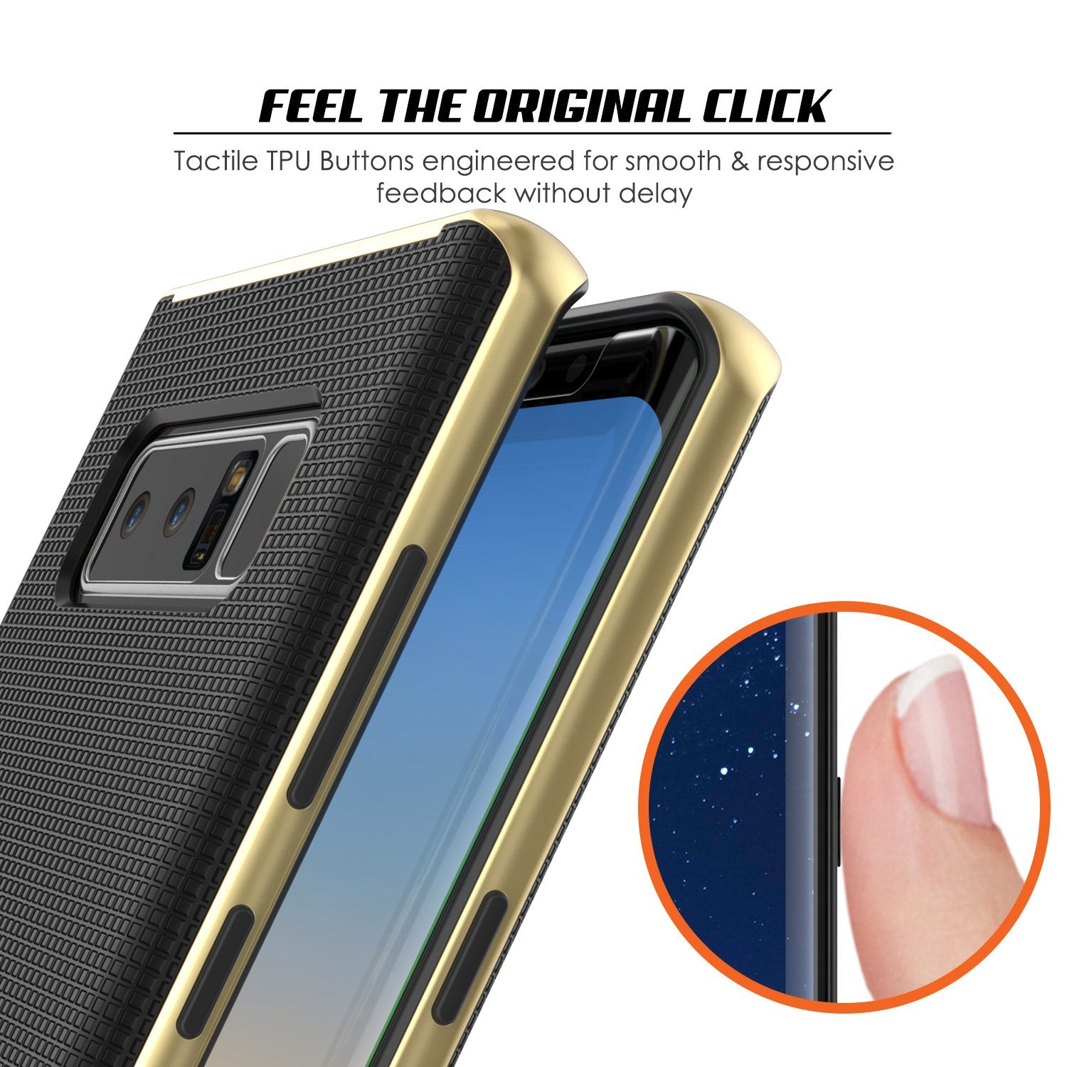 Galaxy Note 8 Case, PunkCase Stealth Gold Series Hybrid 3-Piece Shockproof Dual Layer Cover