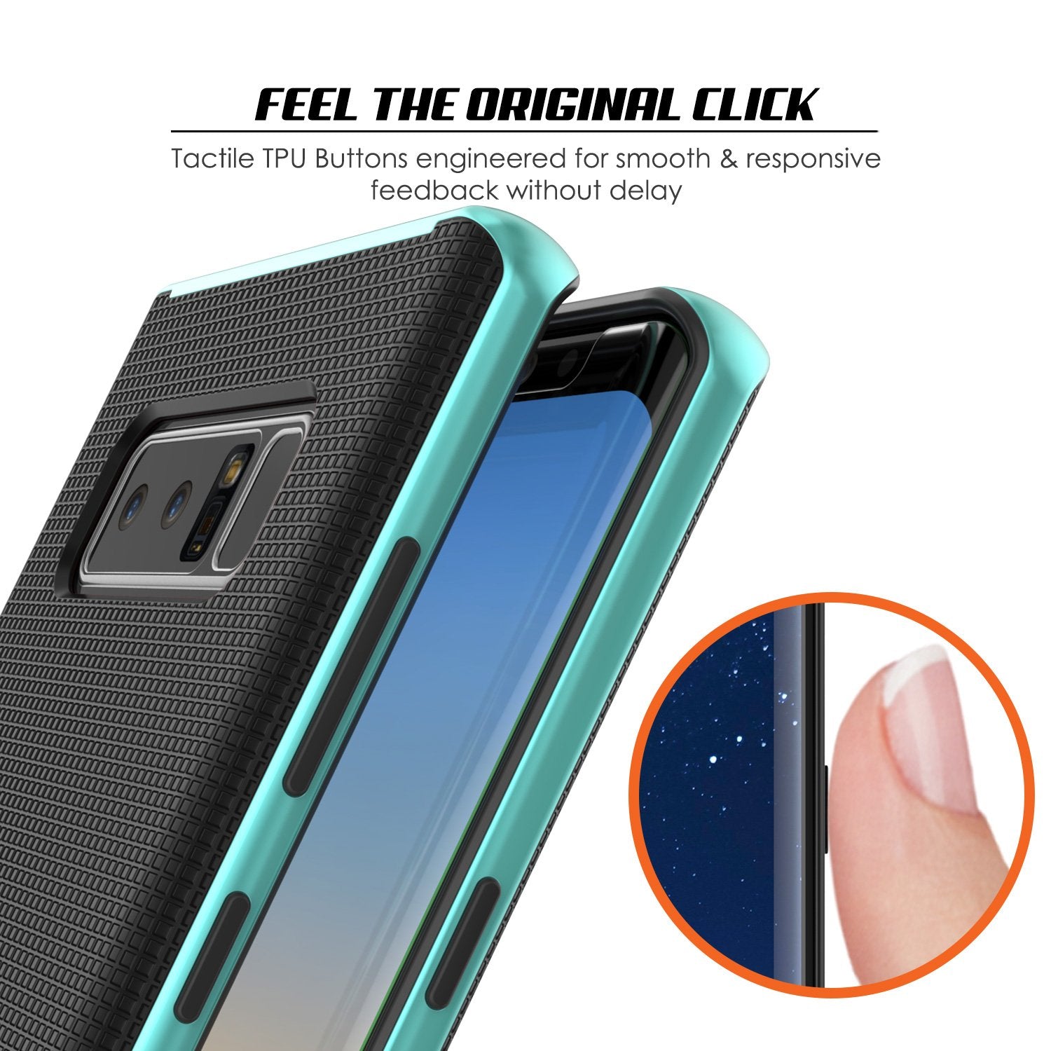 Galaxy Note 8 Case, PunkCase Stealth Teal Series Hybrid 3-Piece Shockproof Dual Layer Cover