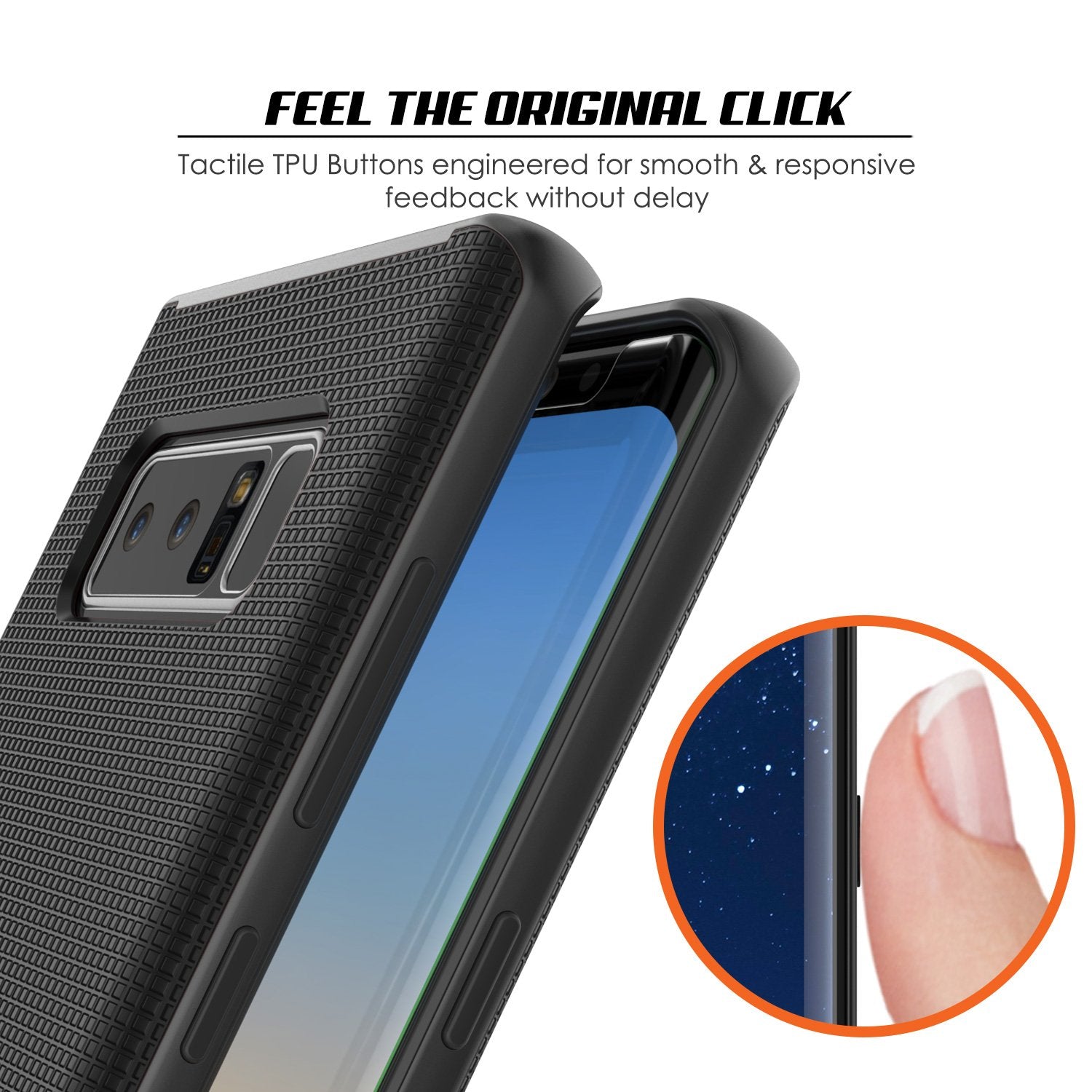 Galaxy Note 8 Case, PunkCase Stealth Black Series Hybrid 3-Piece Shockproof Dual Layer Cover
