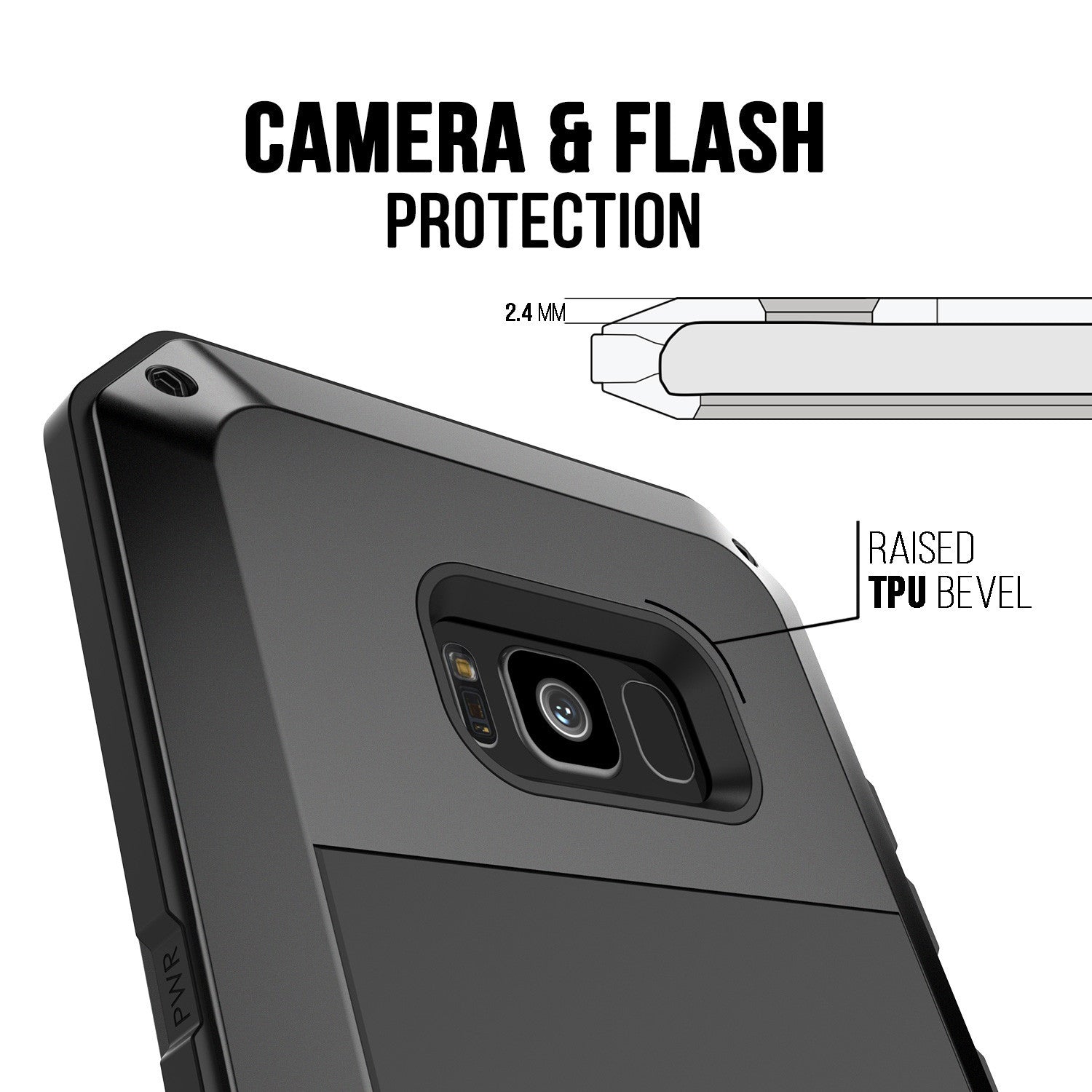 Galaxy S8 Case, PUNKcase Metallic Black Shockproof Slim Metal Armor Case