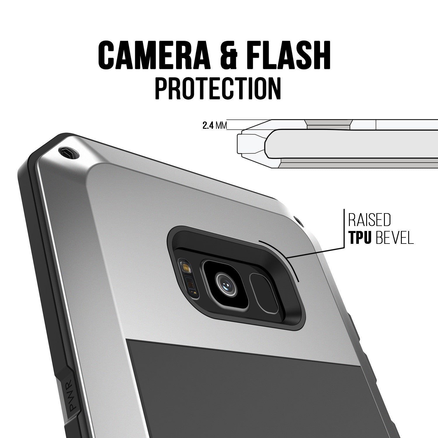 Galaxy S8 Case, PUNKcase Metallic Silver Shockproof Slim Metal Armor Case