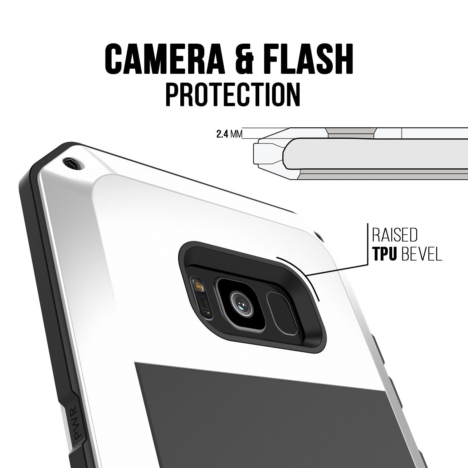 Galaxy S8 Case, PUNKcase Metallic White Shockproof Slim Metal Armor Case
