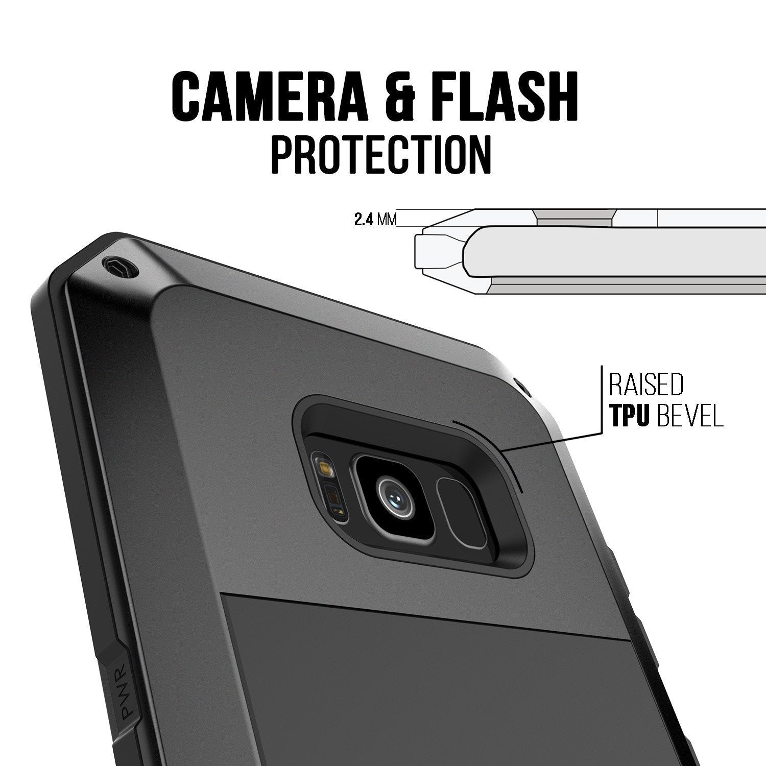 Galaxy Note 8 Case, PUNKcase Metallic Black Shockproof Slim Metal Armor Case