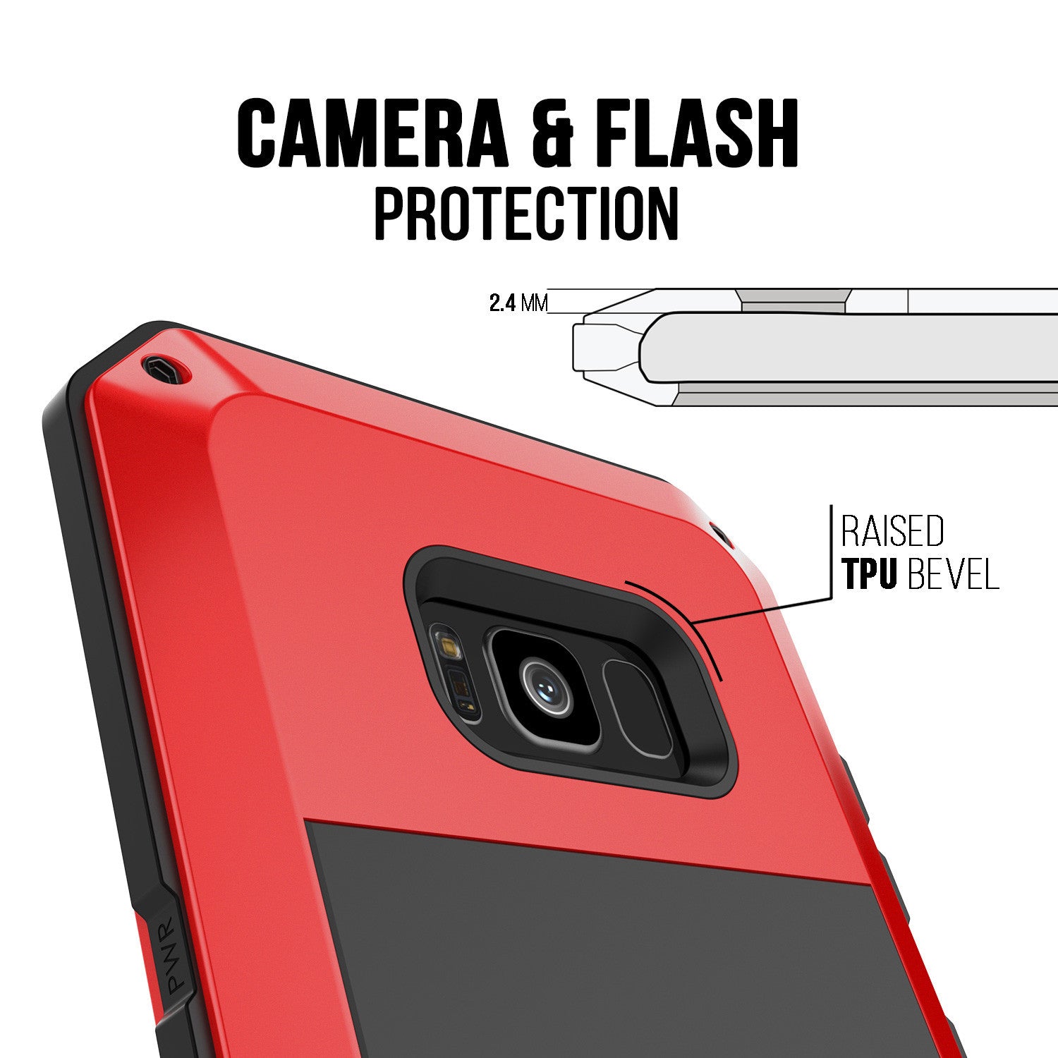Galaxy S8 Case, PUNKcase Metallic Red Shockproof Slim Metal Armor Case