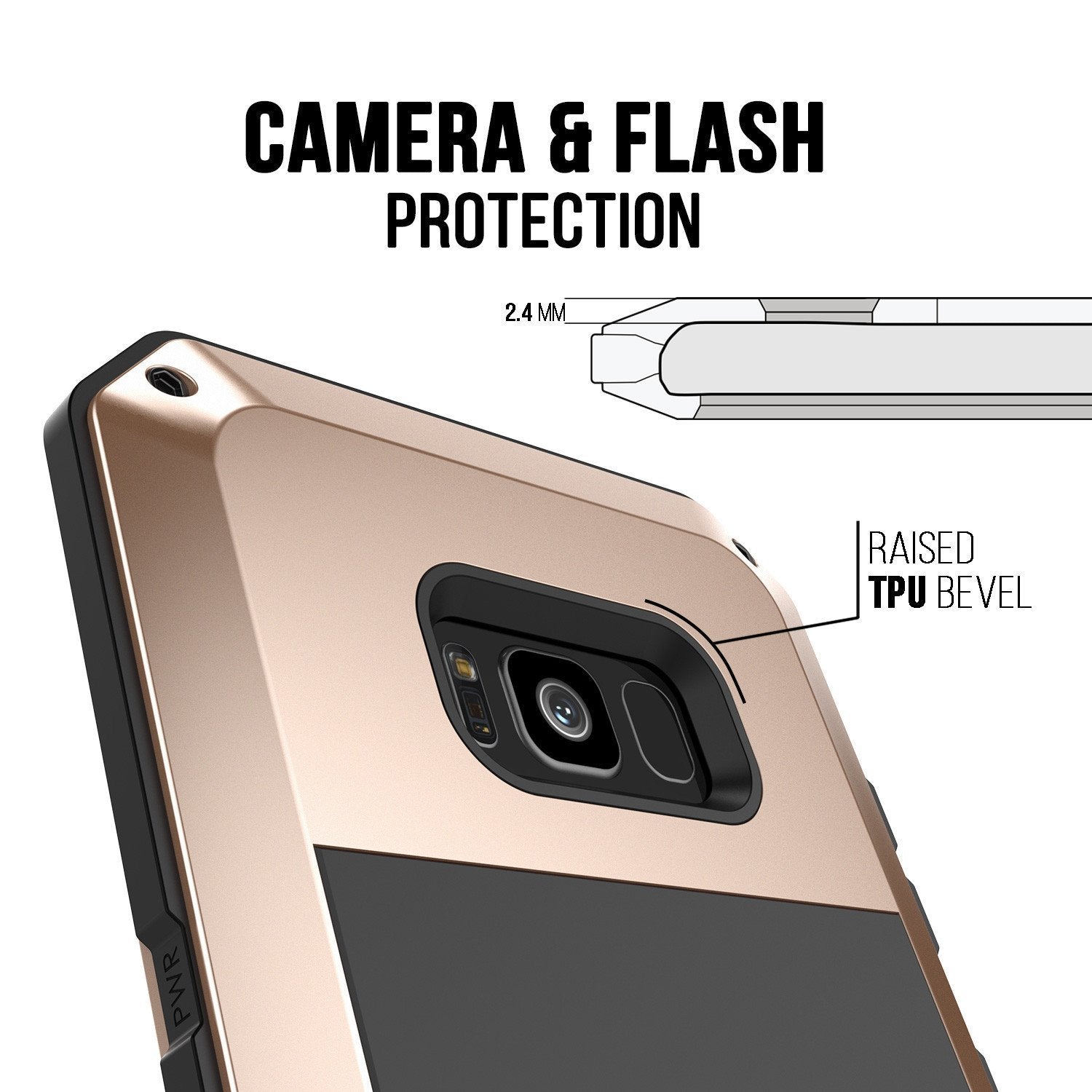 Galaxy Note 8 Case, PUNKcase Metallic Gold Shockproof Slim Metal Armor Case