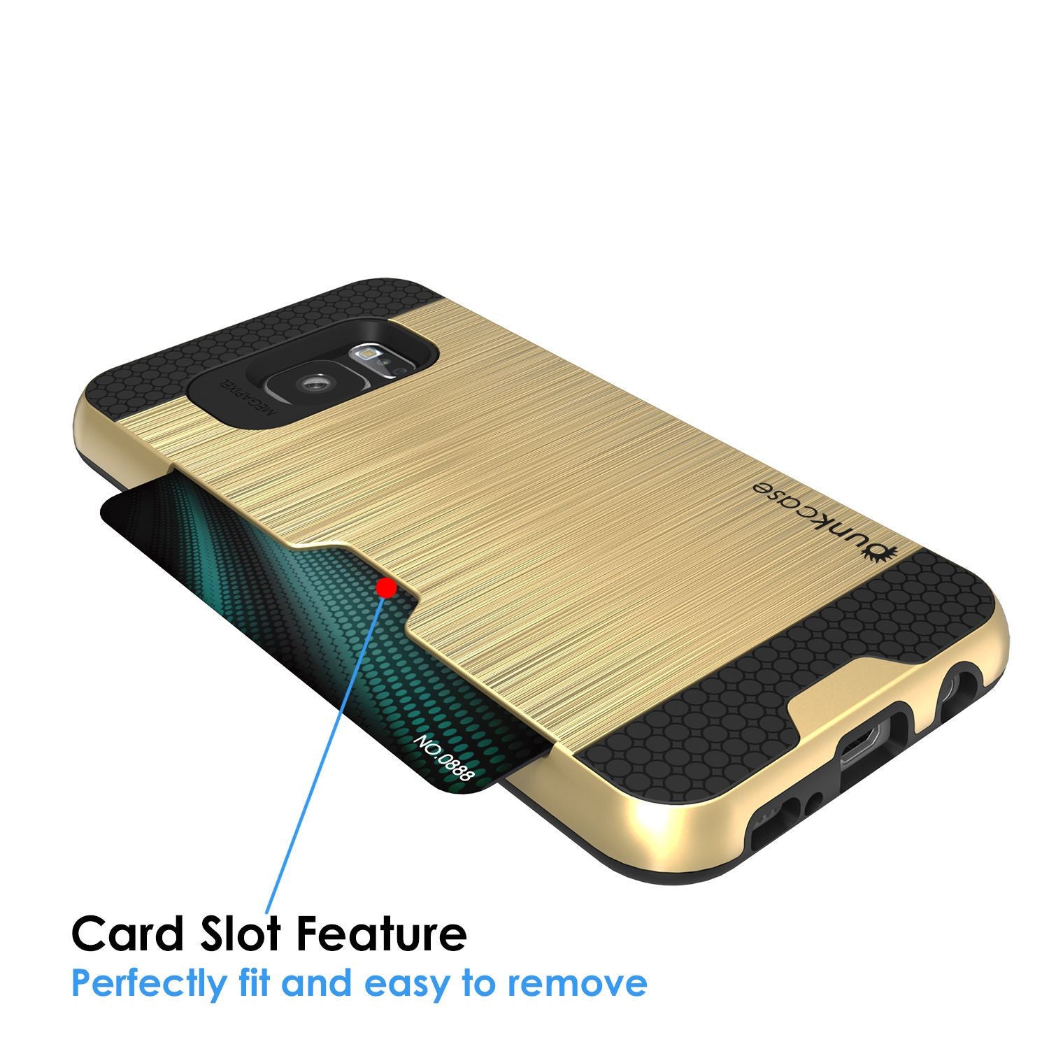 PUNKCASE - Slot Series Slim Armor Soft Case for Samsung S7 Edge | Gold