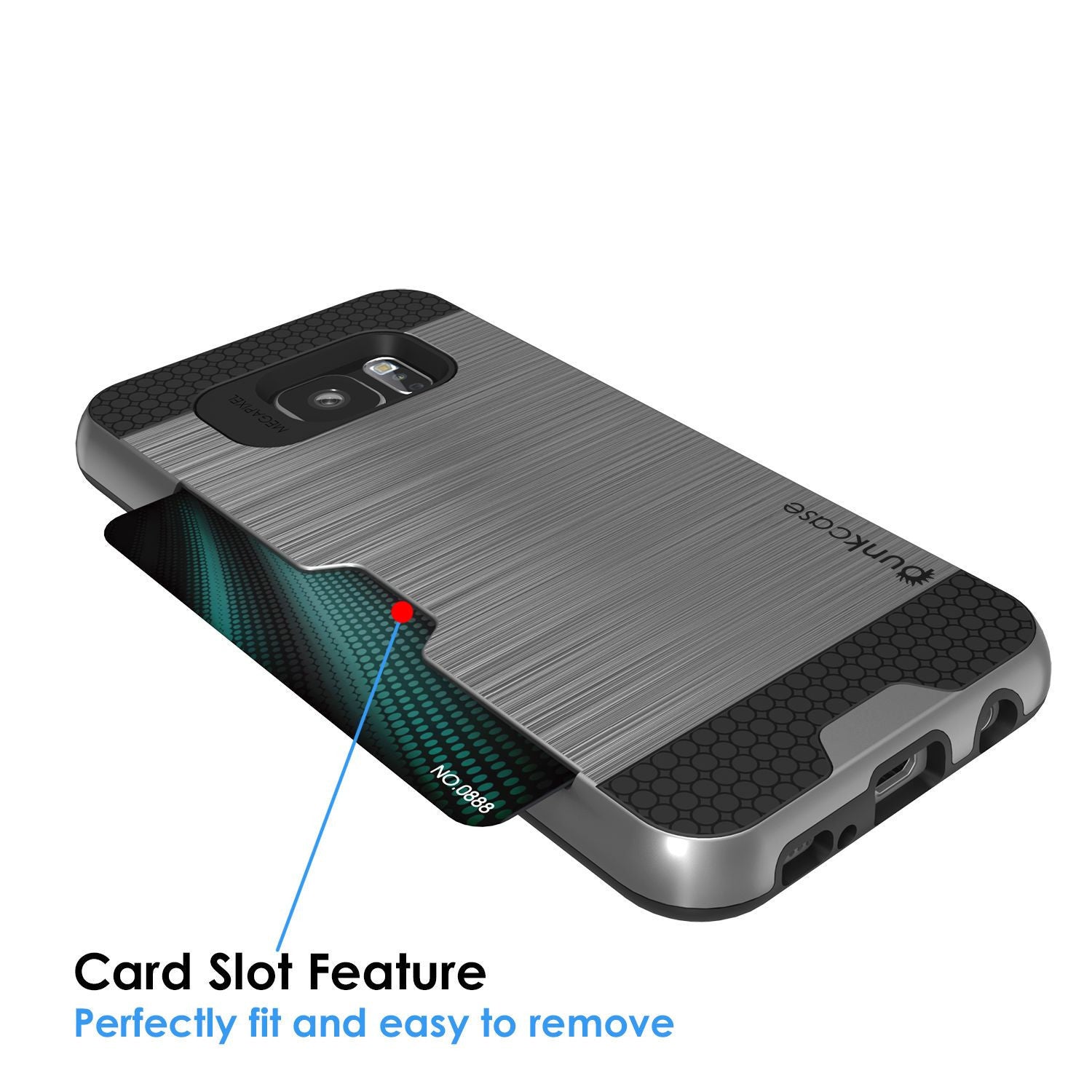 PUNKCASE - Slot Series Slim Armor Soft Case for Samsung S7 Edge | Grey