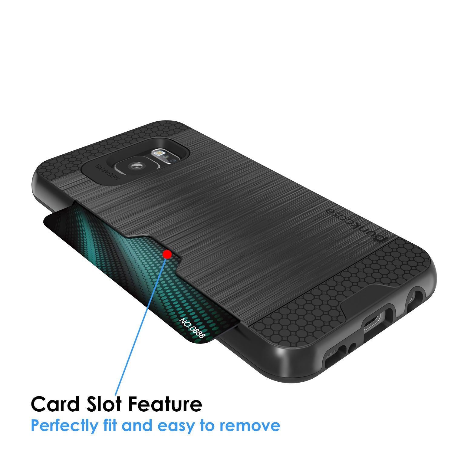 PUNKCASE - Slot Series Slim Armor Soft Case for Samsung S7 Edge | Black