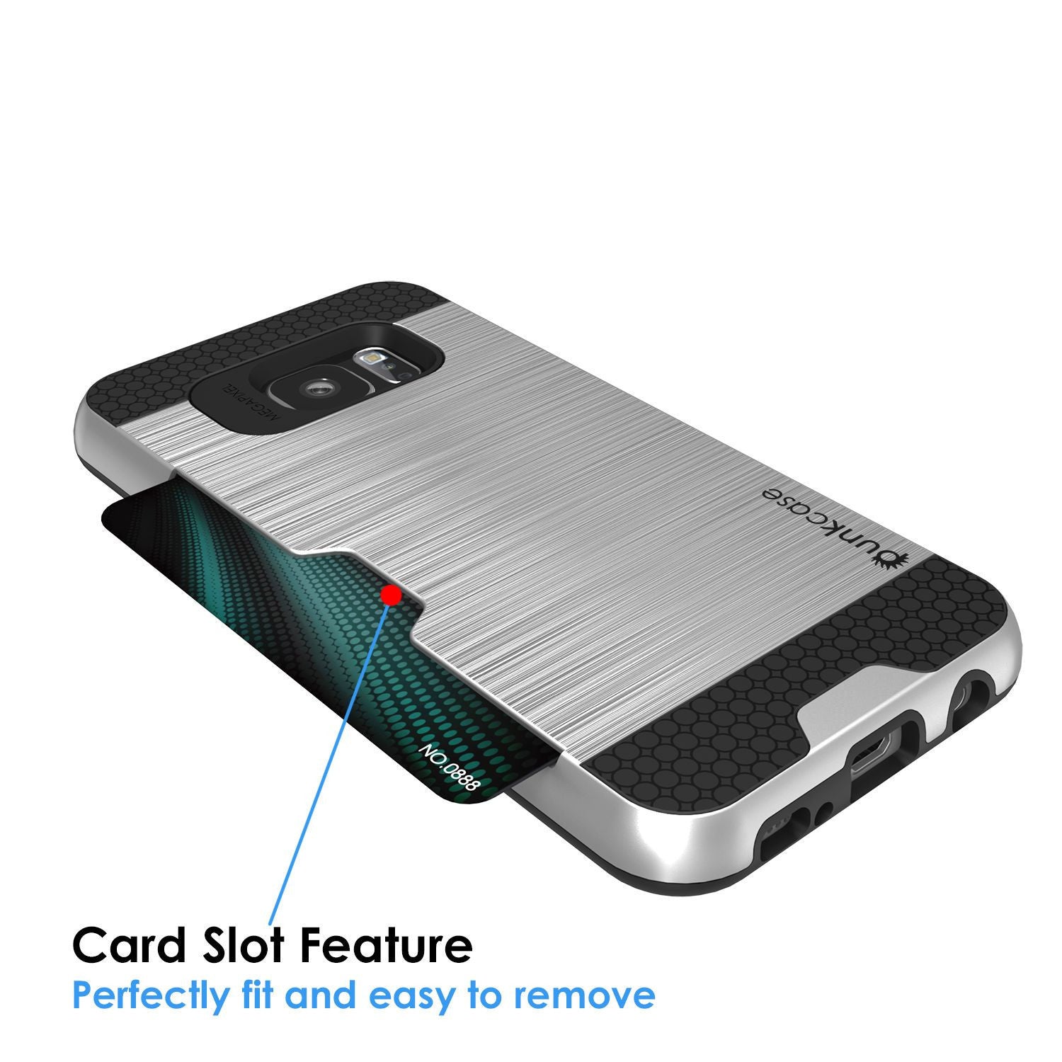 PUNKCASE - Slot Series Slim Armor Soft Case for Samsung S7 Edge | Silver
